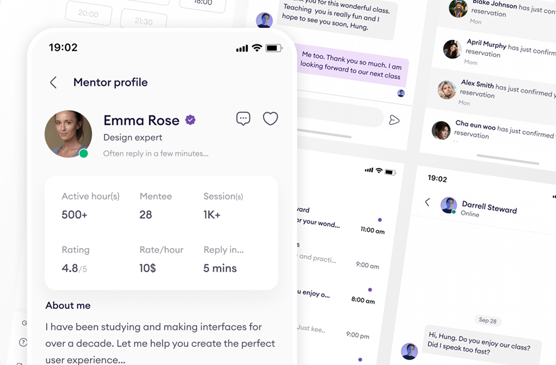 mentee mentor booking app